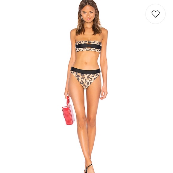 PilyQ Leopard Bandeau Bikini Set - NWT - Small - Picture 2 of 6